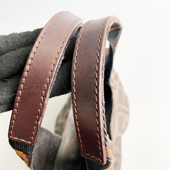 Authentic Fendi FF Vintage Zucca Canvas Mini Bag Small Handbag Tan Brown Y2K - Picture 8 of 9